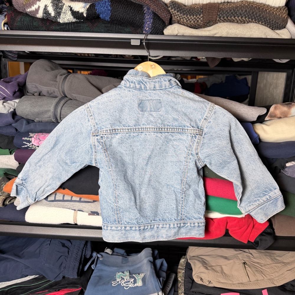 vintage 80's Kids Levi Strauss & Co Denim Jacket Size 6 Light Wash Made in USA - Picture 6 of 7